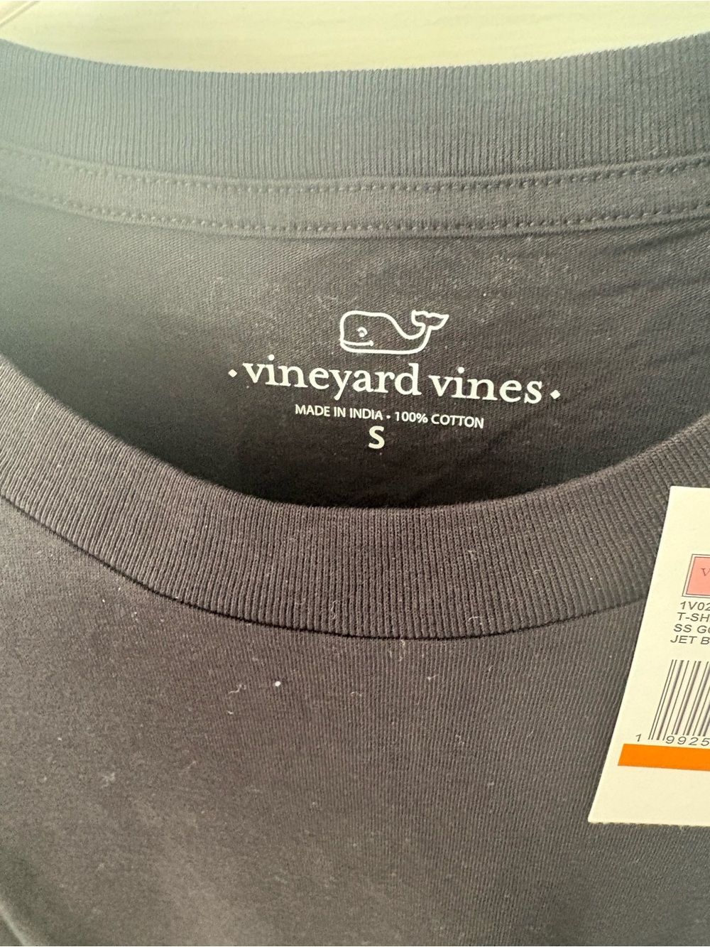 Vineyard Vines Black Short-Sleeve Pocket Tee with Neon Whale - Picture 3 of 7